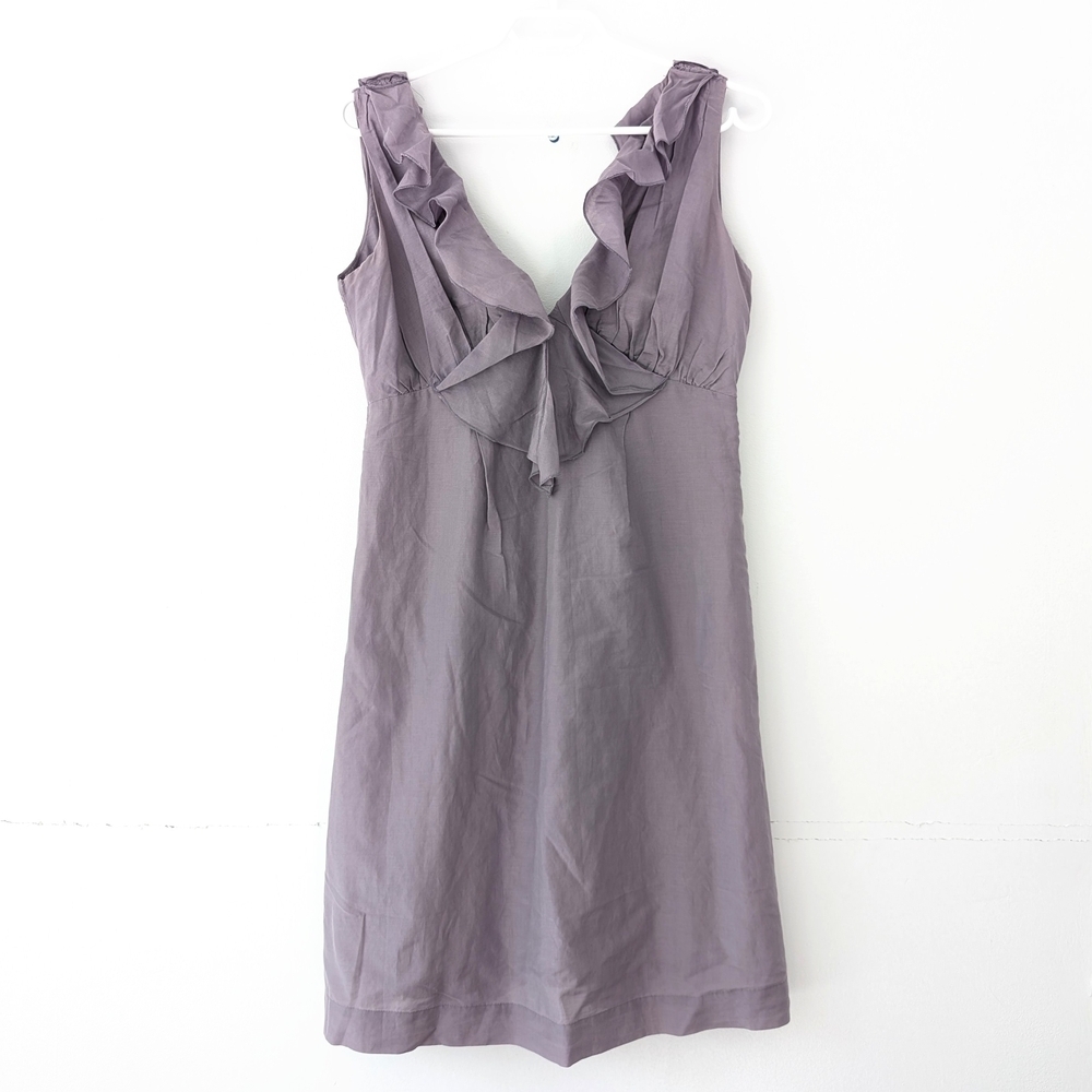 Margit Brandt Danish Designer Romatic Ruffled Lavender Mini Dress * Size Medium